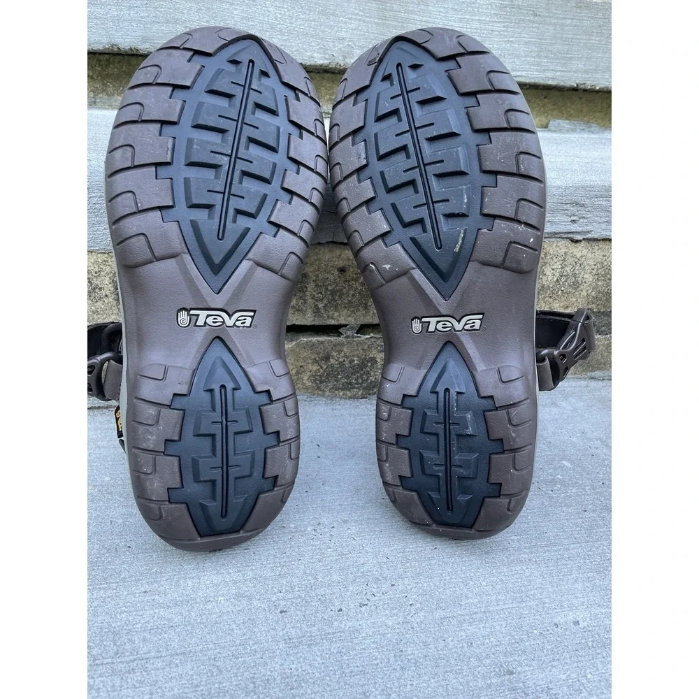 Teva Langdon Brown Leather Hook & Loop Waterproof Sport Strap Sandals Mens 13